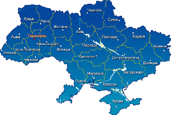On the map of Ukraine